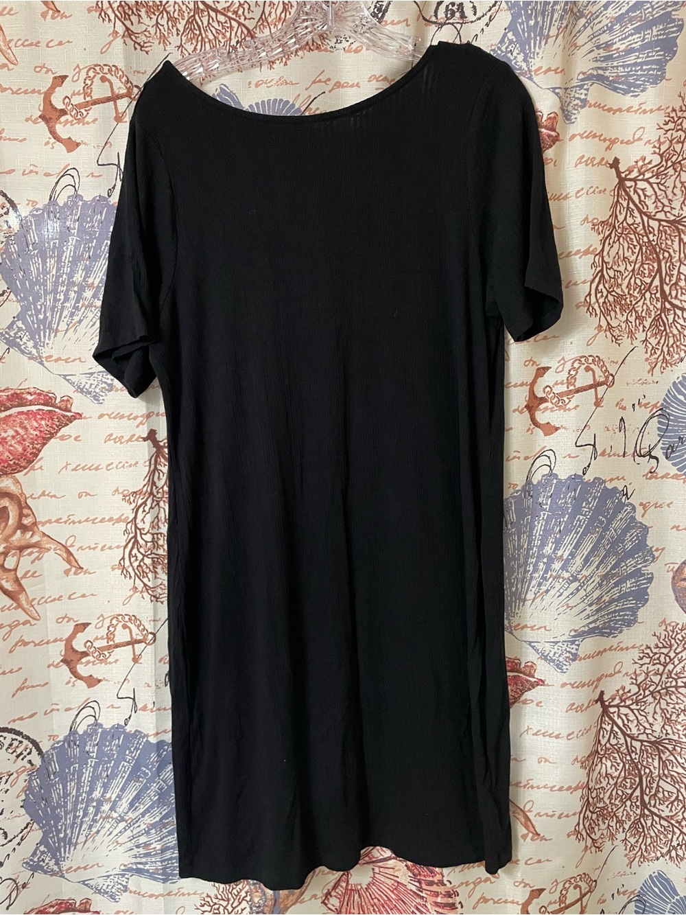 Old Navy Black Short-Sleeve Crewneck Tee Dress